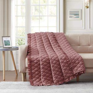 Farmhouse Quilted Microfiber Throw Coral